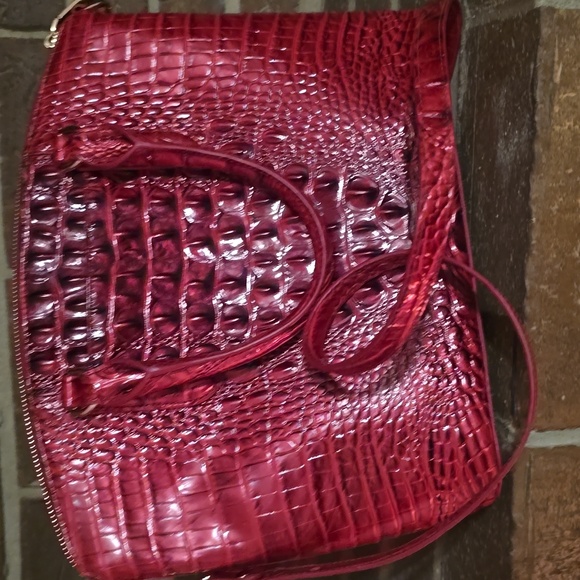 BRAHMIN RADIANT RED LARGE DUXBURY SATCHEL - Picture 2 of 11